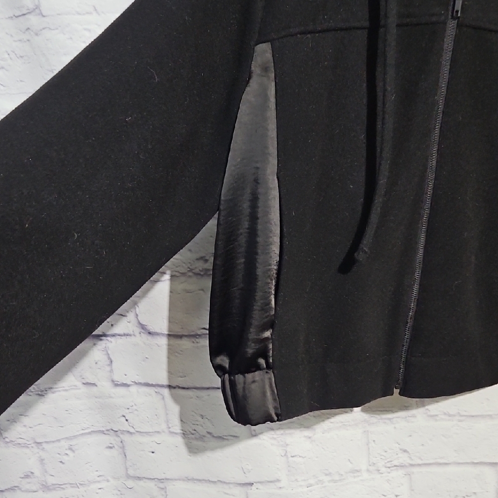 Simply Vera Vera Wang Black Satin Back Bomber Jacket - Picture 4 of 8